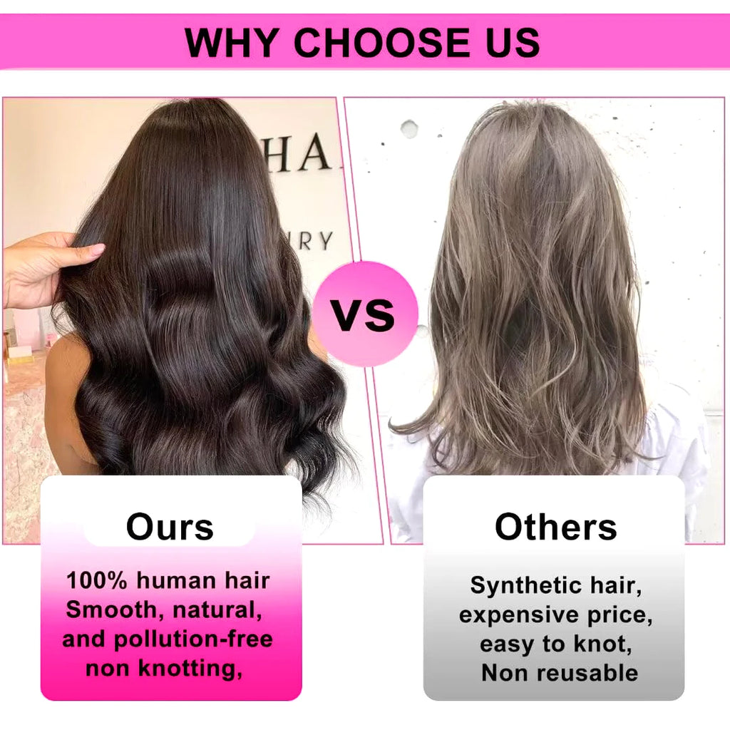 Clip-in Echthaar Extensions Glatt 100% Remy Echthaar Clip-in Extensions Unsichtbare Nahtlose Clip-ins Haarverlängerung 8 Stück Natur
