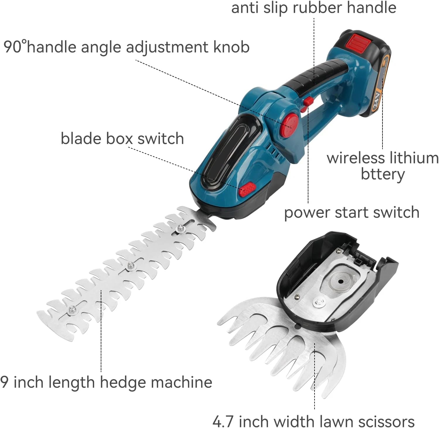 Akku-Heckenschere 2-in-1 Haushalt Rasenmäher Gartenschere Gartengeräte Für Makita Akku Schere Astsäge
