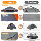 Instant Pop Up Camping Tent, Fully Automatic Tent, Outdoor Sunscreen Thickened Rainproof 3-4 Person Quick Open Camping Tent