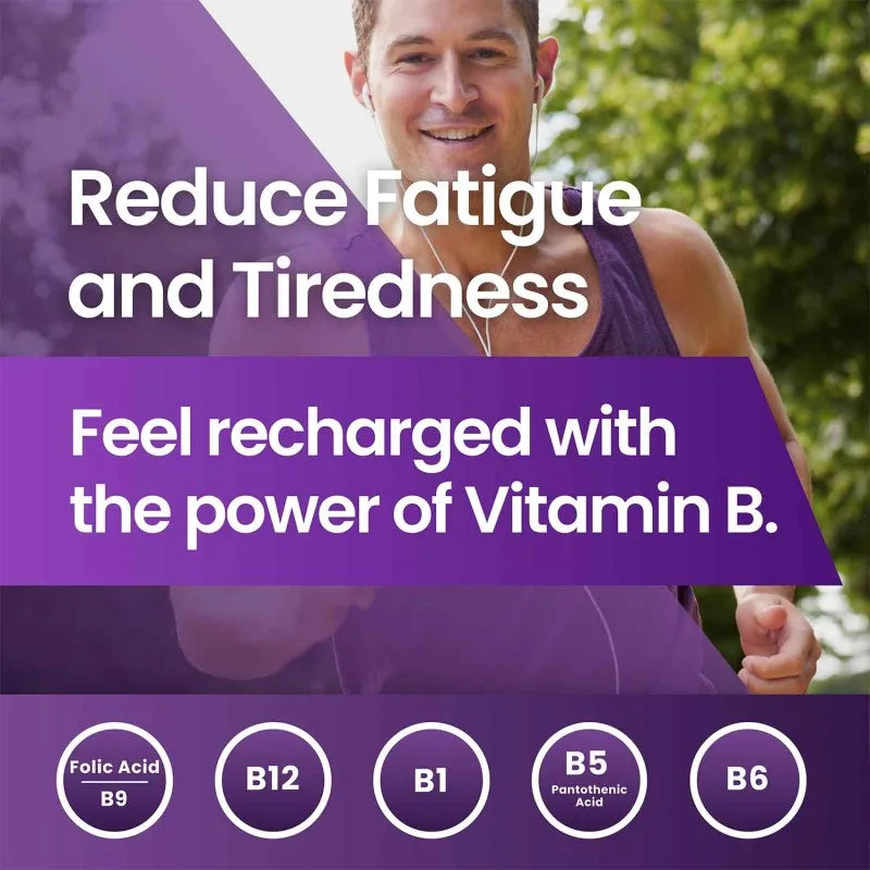 Vitamin B Komplex hochdosiert, 180 Tabletten Vitamine Gruppe B Biotin, Thiamin B1, Riboflavin B2, Vitamin B3 Niacin, B5 Pantothensäure, B6, Vitamin B12 und Folsäure