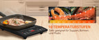 Aigostar 2000W Induction Cooktop, Touch Control, 10 Power Levels, 10 Temperature Settings, LED Digital Display, 3-Hour Timer