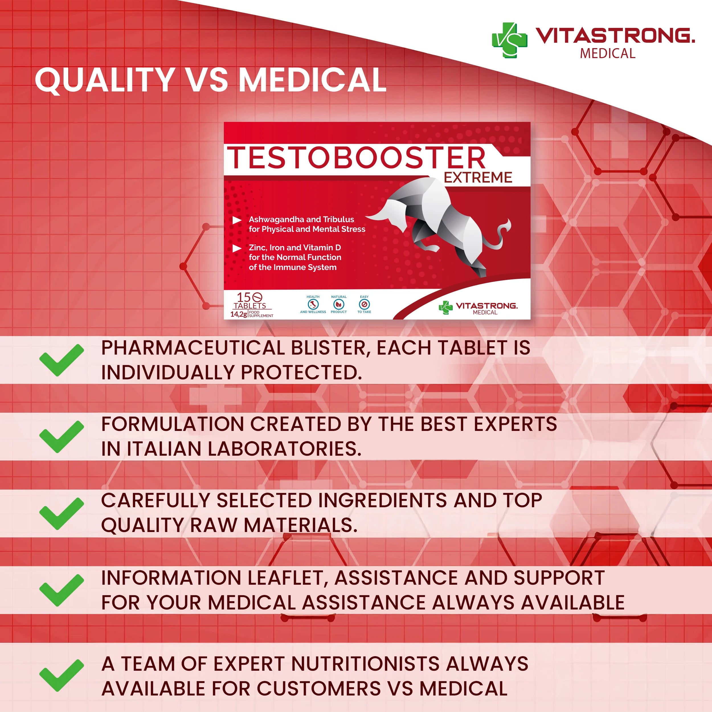 Testobooster Extreme-man Nahrungsergänzungsmittel, Ultra Starke Wirkung, Steigert Leistung, Kraft und Stärke, 100% Natürlich und Sicher, Taschenpackung