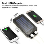10000000mAh Solar Powerbank 2USB LED Akku Ladegerät für Mobiltelefone