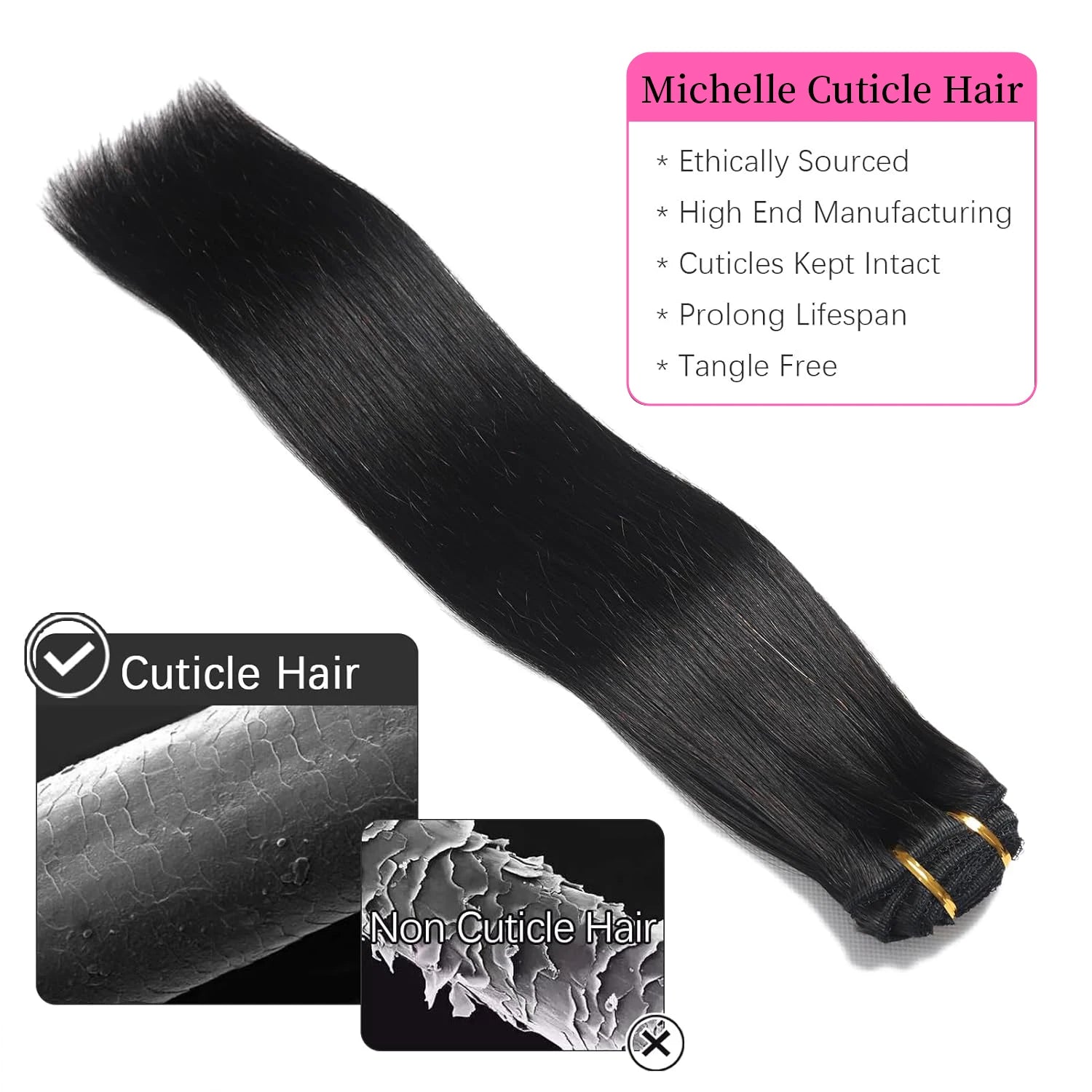 Clip-in Echthaar Extensions Glatt 100% Remy Echthaar Clip-in Extensions Unsichtbare Nahtlose Clip-ins Haarverlängerung 8 Stück Natur