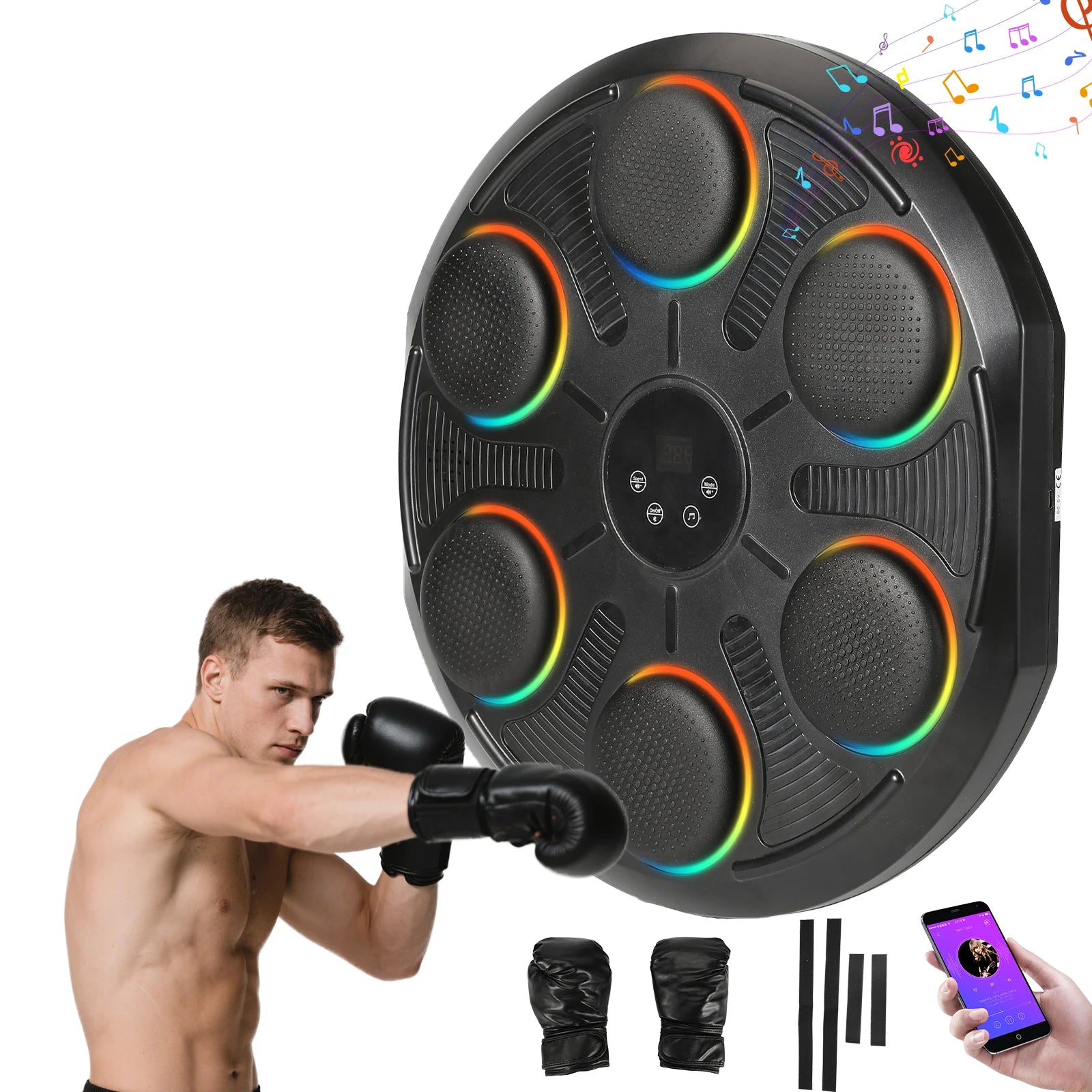 Verbesserter Smart Bluetooth Box-Trainer für Kinder mit 5-Ziel-Punktsystem, integriertem Akku und Musik für Heimfitness
