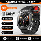 2026 TANK Neue 1400mAh Militär GPS Smartwatch Herren 2.01" AMOLED-Bildschirm 10ATM Wasserdichte Uhr SOS Anruf Taschenlampe Smartwatch iOS