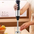 1000W Hochleistungs-4-in-1-Handmixer, Multifunktions-Edelstahlmixer, Gemüse- und Fleischhacker, Schneebesen und Eierschläger, Smoothie- und Milchshake-Set, Babynahrungszubereiter, Elektrischer Küchenmixer für Zuhause, All-in-One-Fleischwolf