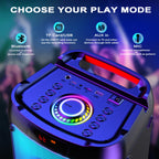 Kabelloser Bluetooth-Lautsprecher, Karaoke-Maschine mit 2 Mikrofonen, Karaoke-Partylautsprecher für Zuhause mit LED-Licht
