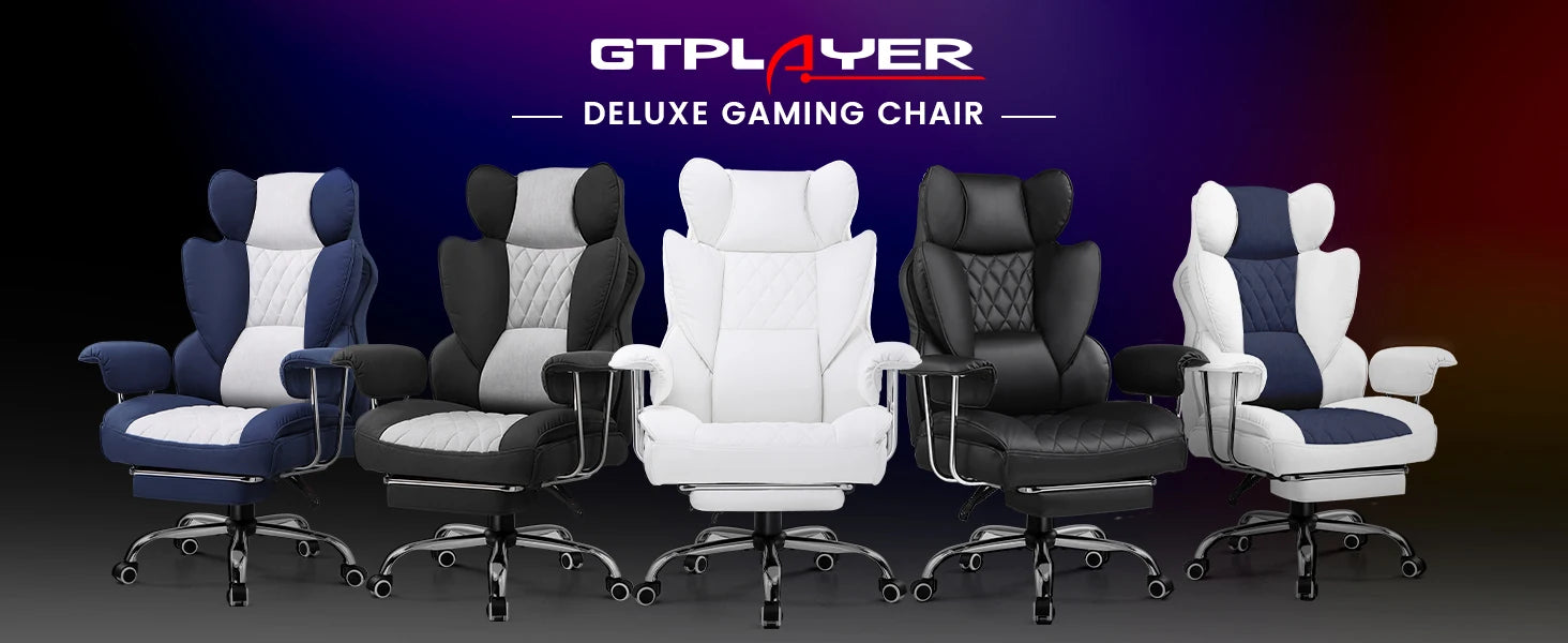 GTPLAYER Gaming Stuhl Bürostuhl mit Taschenfederkern-Lordosenstütze, ergonomischer und bequemer breiter Bürostuhl