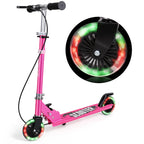 Kinder E-Scooter mit LED-Lichtern & leicht faltbarer Roller, Tri-Slider Speeder Push Scooter mit verstellbarem Lenker