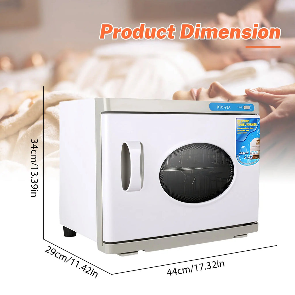 23L Handtuchwärmer & UV-Sterilisationsschrank, 200W beheizte Desinfektion mit zwei Fächern für Salon, SPA, Fitnessstudio, 70°C & UV-Reinigung
