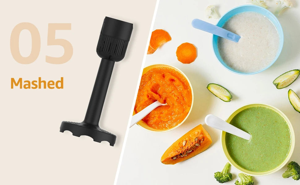 1500W 9-in-1 Stabmixer-Set, 21 Geschwindigkeiten & Turbo, inklusive Schneebesen, Zerkleinerer, Milchaufschäumer & Pürierstab zum Mixen und Pürieren