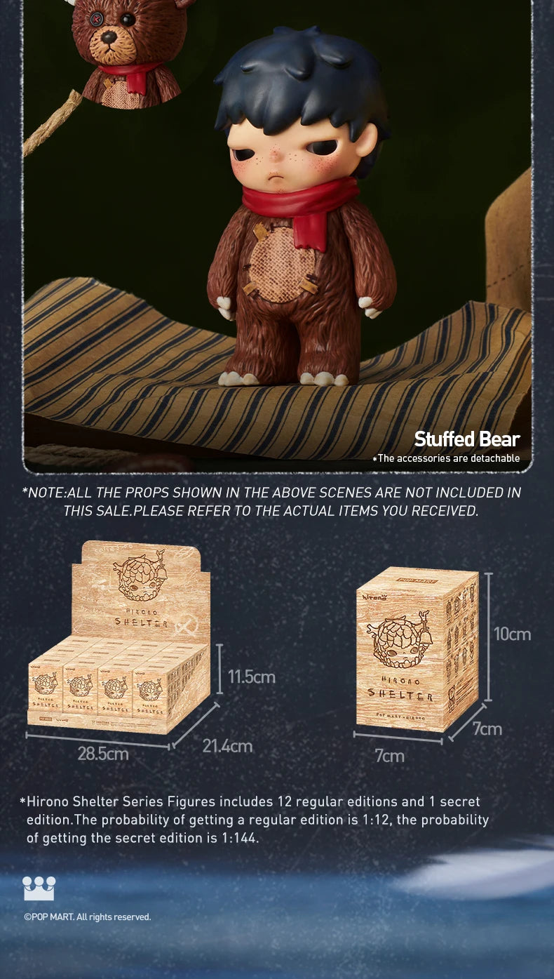 POP MART Hirono Shelter Series Blind Box Toys Kawaii Anime Action Figure Cartoon Model Überraschungsbox Mystery Box Heimdeko