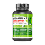 VitaStrong Vitamin K2 200 mcg, hochdosiert, 1 Tablette täglich, 450 Tabletten, Knochengesundheit, Unterstützung von Knochen und Muskeln, Nahrungsergänzungsmittel, Premium Qualität, 100% vegan und saubere Formel