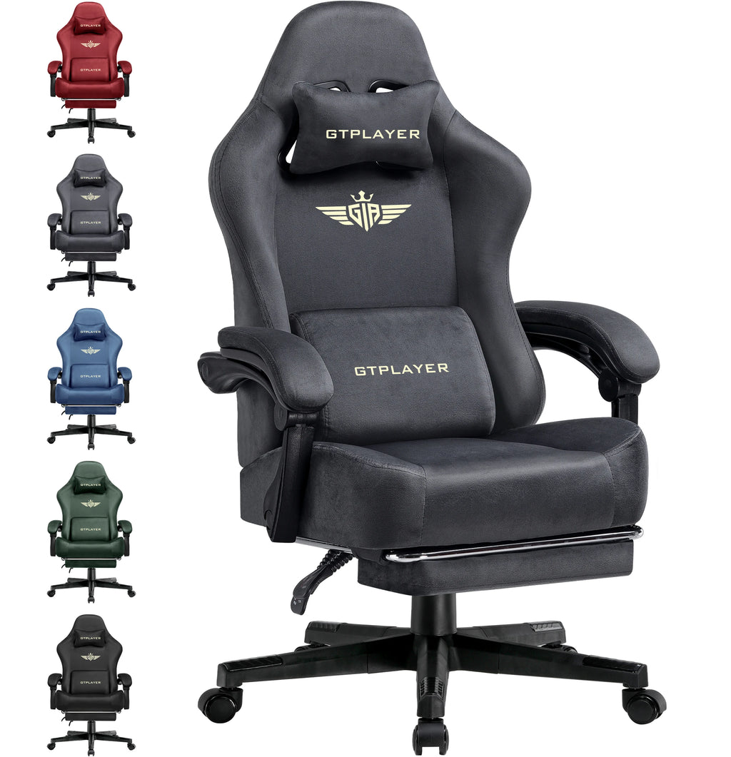 GTPLAYER Gaming-Stuhl Atmungsaktiver Bürostuhl Bürostuhl Ergonomisch Hochwertiger Stoff Ergonomischer PC-Stuhl