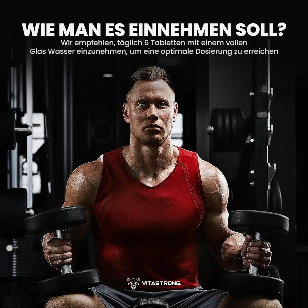 Arginin 4500mg + Vitamin B6 Vitastrong, 120 Tabletten L-Arginin HCL Hochdosiert Kyowa Qualität, L-Arginin Pulver Rein mit Vit B6, Pre-Workout Supplement Post-Workout Glutenfrei-Ohne GVO