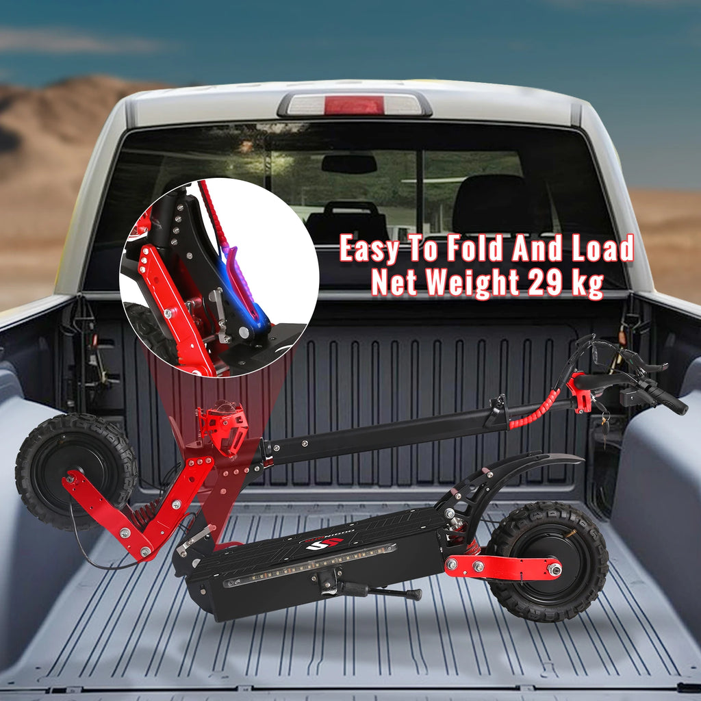 SUNNIGOO X7/X7PRO Elektroroller 3600W Doppelmotor Leistungsstark Max. Geschwindigkeit 60-65km/h 11 Zoll Offroad-Reifen Faltbarer Leistungsstarker E-Scooter 60KM Reichweite Wasserdicht IP54 NFC-Sperre Duale Bremsen All-Terrain-Scooter
