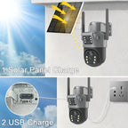 4K 8MP Dual-Objektiv PTZ Solarkamera Dual-Screen PIR Menschliche Verfolgung Outdoor WIFI Sicherheits-CTV Überwachungs-IP-Kamera
