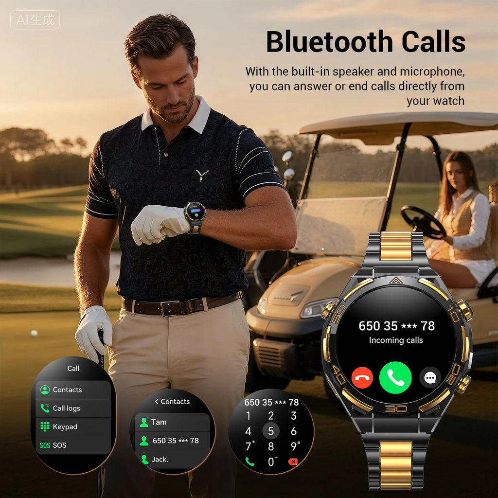 Blackview W90 Pro Smartwatch 1,43" AMOLED Display, Bluetooth Anruffunktion, Herzfrequenzüberwachung, 900 mAh/ 20 Tage Standby, Herren Smartwatch