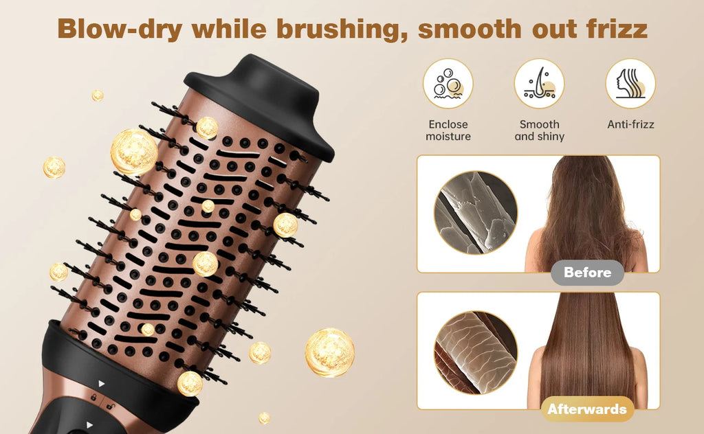 Professional 5-in-1 Hot Air Brush Set, Ionic Technology, 1200W Hair Dryer Styler Tool, 4 Heat Settings, 360° Swivel Cord