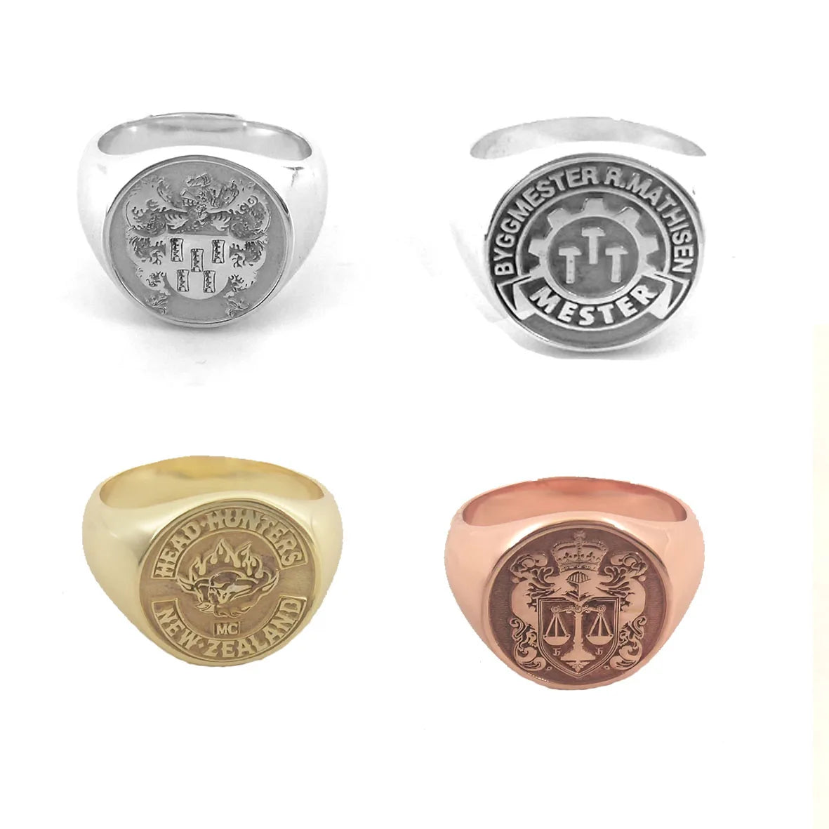 Personalisierter gravierter 17 mm runder Siegelring, gravierte Buchstaben, Logo-Ringe, modischer Kupfer-Schmuck für Herren