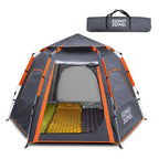Instant Pop Up Camping Tent, Fully Automatic Tent, Outdoor Sunscreen Thickened Rainproof 3-4 Person Quick Open Camping Tent