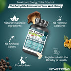 Vitastrong GDA Veganes Nahrungsergänzungsmittel – Unterstützt den normalen Blutzuckerspiegel, steigert Energie und Stoffwechsel mit Berberin, Myo-Inositol und Chrom – 60 Tabletten, GMO-frei