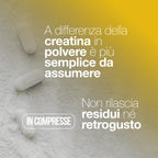Kreatin Monohydrat 120 Tabletten mit 3000 mg Kreatin pur pro Dosis. Kreatin Monohydrat für Muskelmasse und Energieschub. Kreatin vor und nach dem Training. Kreatin Made in Italy, 100% vegan | LAGA Pharma. LAGA Healthy. LA.GA |