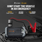 POPDEER PD-JA3 5000A 4-in-1 Starthilfe, 150PSI Luftkompressor, 12V QC 3.0 Powerbank mit LCD-Display, 10L Benzin/8L Diesel