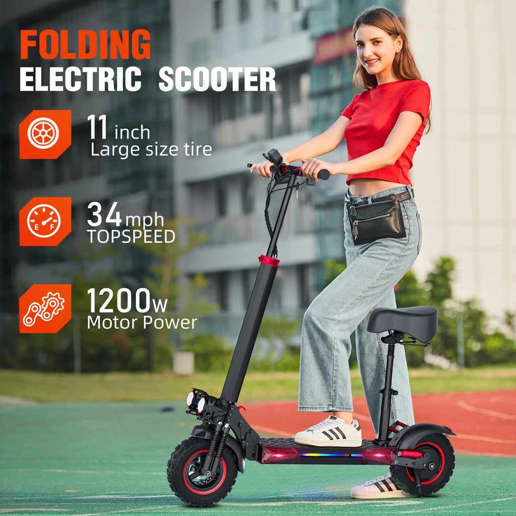 FREEBOY J11MAX EScooters,1200W Motor 48V18ah,Max speed 55km/h W/Seat Electric Scooters Aldult 11" Tire City Commuting E-Scooter