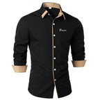 Herren Hemd Businesshemd Freizeithemd Button-Down-Hemd Abschlussballhemd Uni Formell Langarm Revers Ganzjährig Herrenbekleidung