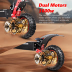 SUNNIGOO X7/X7PRO Elektroroller 3600W Doppelmotor Leistungsstark Max. Geschwindigkeit 60-65km/h 11 Zoll Offroad-Reifen Faltbarer Leistungsstarker E-Scooter 60KM Reichweite Wasserdicht IP54 NFC-Sperre Duale Bremsen All-Terrain-Scooter