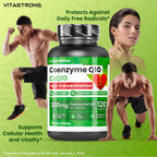 Coenzym Q10 200mg Hochdosiert, 1 Kapsel pro Tag für 4 Monate, 120 CoQ10 Kapseln je 200mg, Q10 Coenzym Premium Qualität, Gluten- & GMO-frei, Nahrungsergänzungsmittel Hergestellt in Italien Zertifiziert