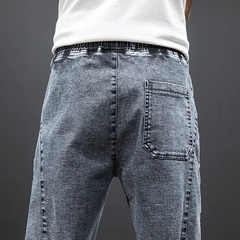 Frühling Sommer Schwarz Blau Cargo Jeans Herren Streetwear Denim Jogger Hosen Herren Baggy Harem Jean Hosen Übergröße