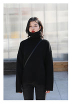 CHIC VEN Koreanischer Damen Pullover Lockerer Rollkragenpullover Warme Einfarbige Pullover Strickwaren Basic Female Tops Herbst Winter 2022
