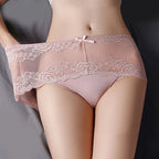 7 Stück Baumwoll-Damenunterwäsche, Spitze, transparente Höschen, bequeme, antibakterielle Übergrößen-Hosen, weibliche sexy Dessous