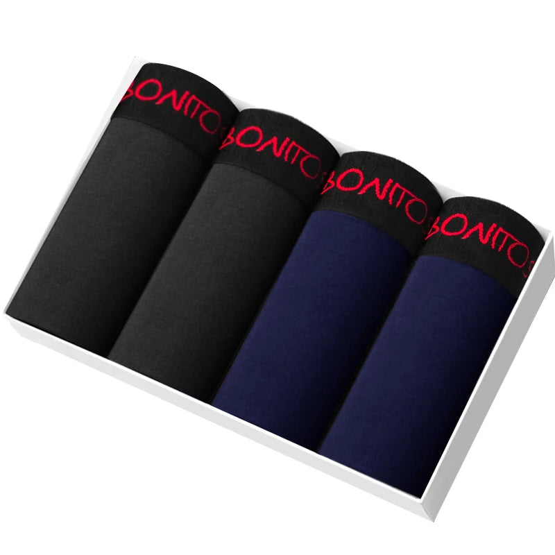4 Stück Boxershorts Herrenslips Homme Unterhosen Boxershorts Unterwäsche für Männer Baumwolle Herren-Paar Sexy Set Calecon Lot Soft Box