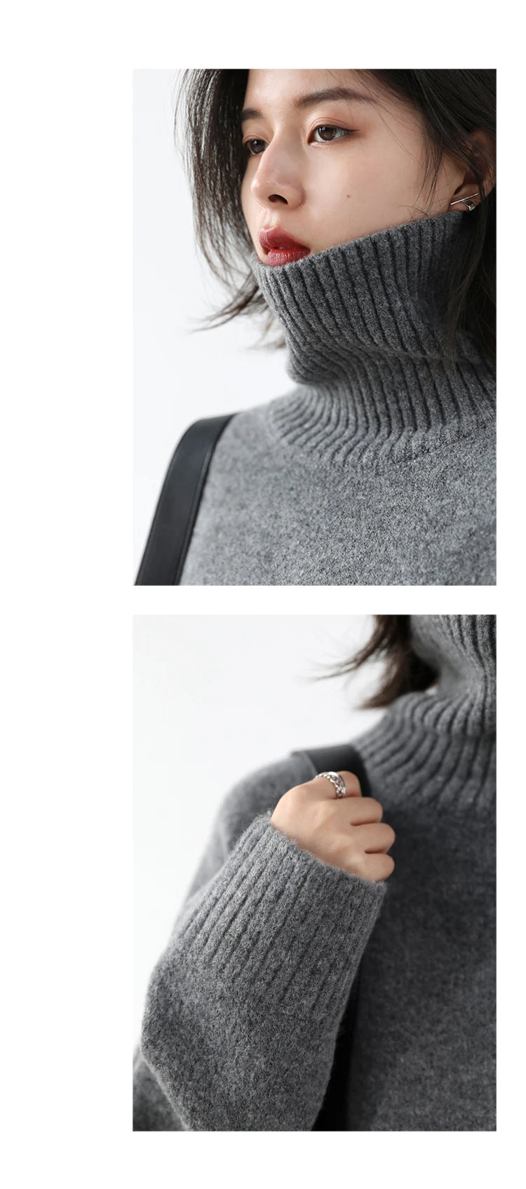 CHIC VEN Koreanischer Damen Pullover Lockerer Rollkragenpullover Warme Einfarbige Pullover Strickwaren Basic Female Tops Herbst Winter 2022