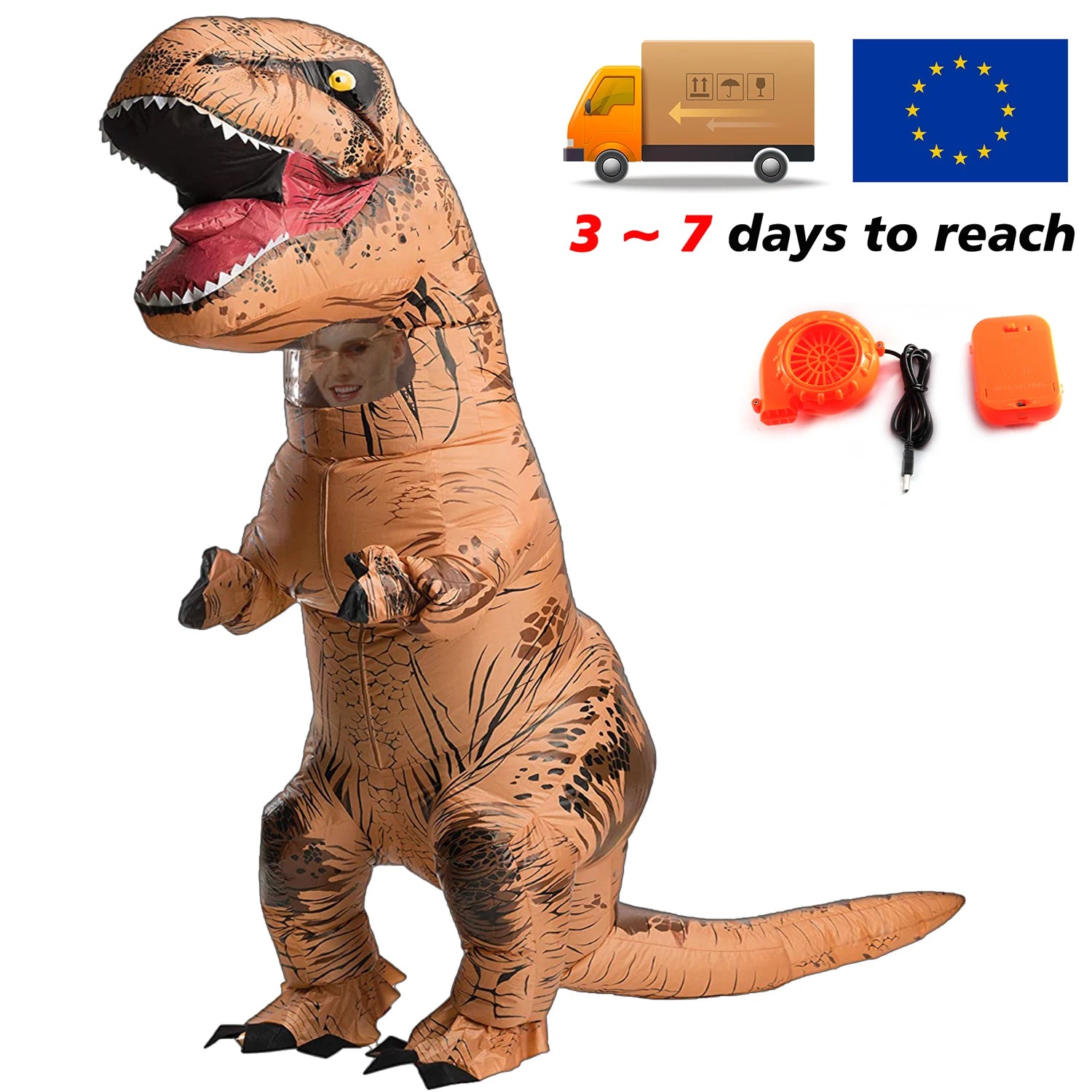T-rex inflatable uit Tyrannosaurus Dinosaur Costume Child Kids Adult Role-playing Fancy Halloween Mascot Party Apparel Main image