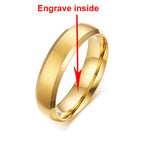 Vnox Personalisierter Edelstahlring mit abgeschrägter Kante und gebürsteter Mitte für Herren und Damen, schwarzer Ehering, individueller Namensbuchstaben-Datum-Ring