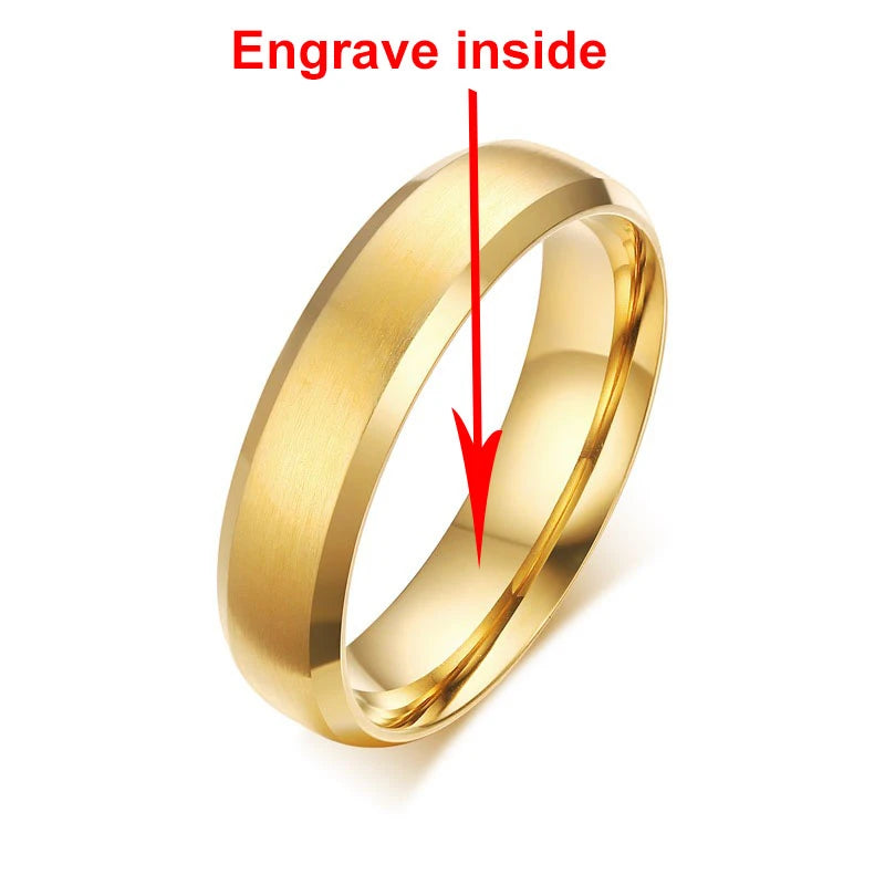 Vnox Personalisierter Edelstahlring mit abgeschrägter Kante und gebürsteter Mitte für Herren und Damen, schwarzer Ehering, individueller Namensbuchstaben-Datum-Ring