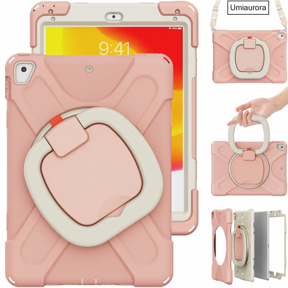 Für iPad 7., 8., 9., 10.2, 10. Generation Air 2 3 4 5 10.9 Mini 6 9.7 Pro 11 12.9 2022 Hülle Rotation Griffständer Kinder Stoßfeste Abdeckung