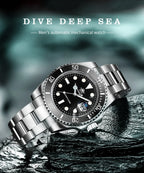 ADDIESDIVE Herren-Uhr klassisch mit Keramiklünette 200m wasserdicht Freizeit Quarz-Uhr BGW9 Blaue Leuchtzeiger Geschenk-Uhr MY-H3-2