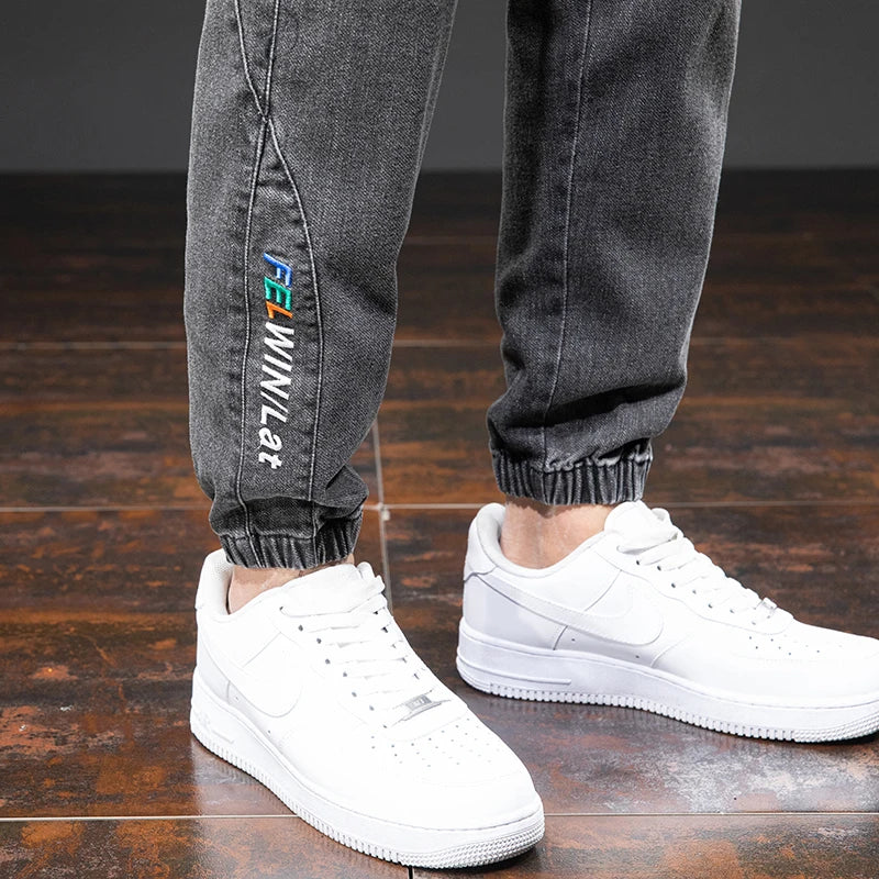 Frühling Sommer Schwarz Blau Cargo Jeans Herren Streetwear Denim Jogger Hosen Herren Baggy Harem Jean Hosen Übergröße