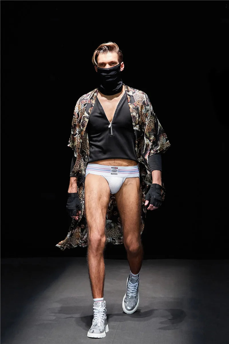 JOCKMAIL sexy Herren Unterwäsche Jockstrap Homme Herren Jockstrap Unterwäsche Herren String Jockstrap Gay Jockstrap Baumwolle Atmungsaktiv weiß