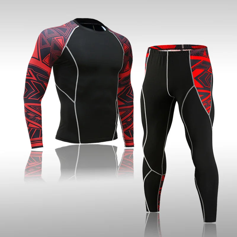 Herren Kompressions-Sportanzug Schnelltrocknend Schweißableitend Fitness Training MMA Kit Rashguard Herren Sportbekleidung Jogging Laufbekleidung