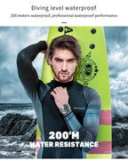 ADDIESDIVE Herren-Uhr klassisch mit Keramiklünette 200m wasserdicht Freizeit Quarz-Uhr BGW9 Blaue Leuchtzeiger Geschenk-Uhr MY-H3-2