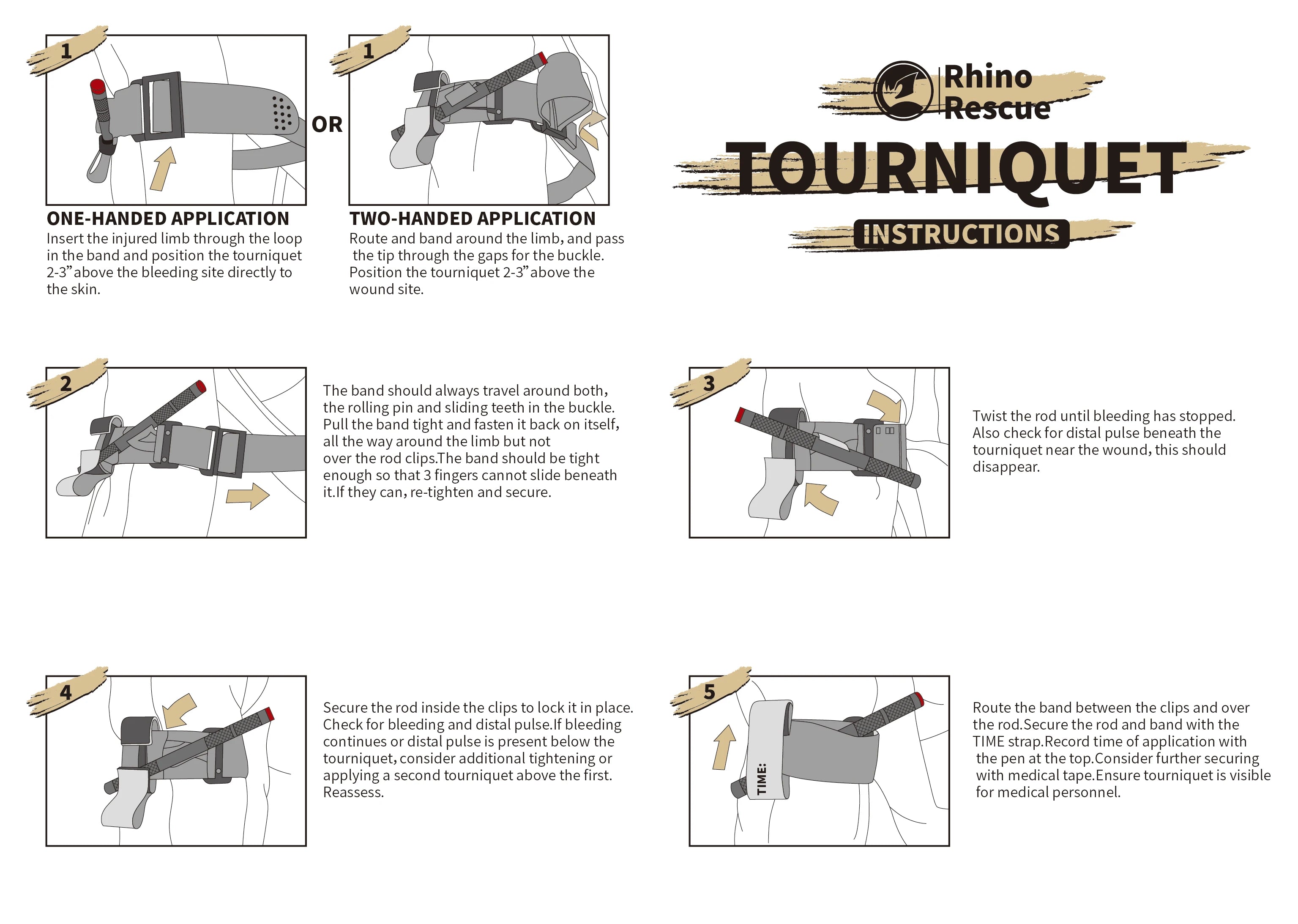Ce Approved Rhino Rescue Tactical Tourniquet With Metal Rod Combat Medical First Aid Emergency Tourniquet