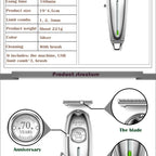 Kemei 1949 Ganzmetall-Haarschneider Professioneller Clipper für Friseure Wiederaufladbarer Elektrischer Herren-Bartrasierer Haarschneidemaschine