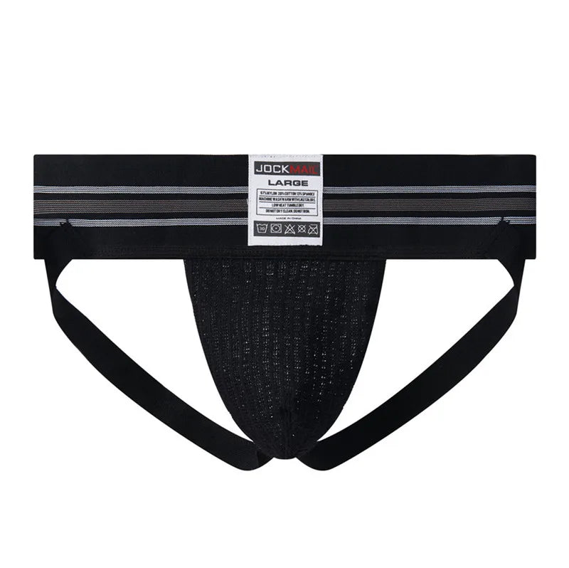 JOCKMAIL sexy Herren Unterwäsche Jockstrap Homme Herren Jockstrap Unterwäsche Herren String Jockstrap Gay Jockstrap Baumwolle Atmungsaktiv weiß